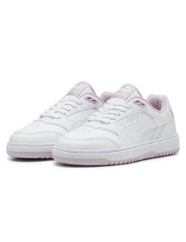 Zapatillas puma doublecourt blanco lila de mujer.