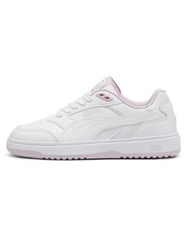 Zapatillas puma doublecourt blanco lila de mujer.