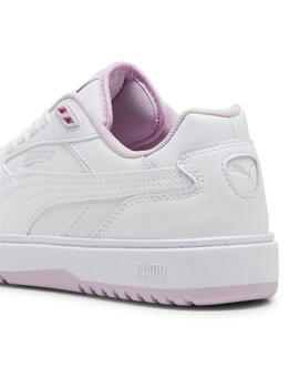 Zapatillas puma doublecourt blanco lila de mujer.