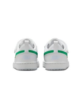 Zapatillas nike court borough recraft blanco verde de niño.