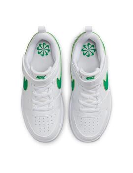 Zapatillas nike court borough recraft blanco verde de niño.