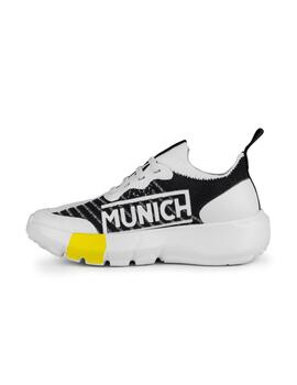 Zapatillas munich jony kid 01 blanco negro de niño.