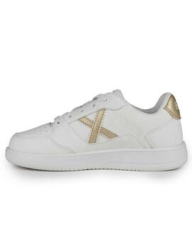 Zapatillas munich legit kid 02 blanco dorado de niño.