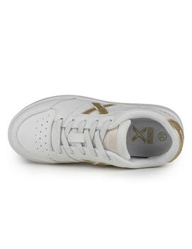 Zapatillas munich legit kid 02 blanco dorado de niño.