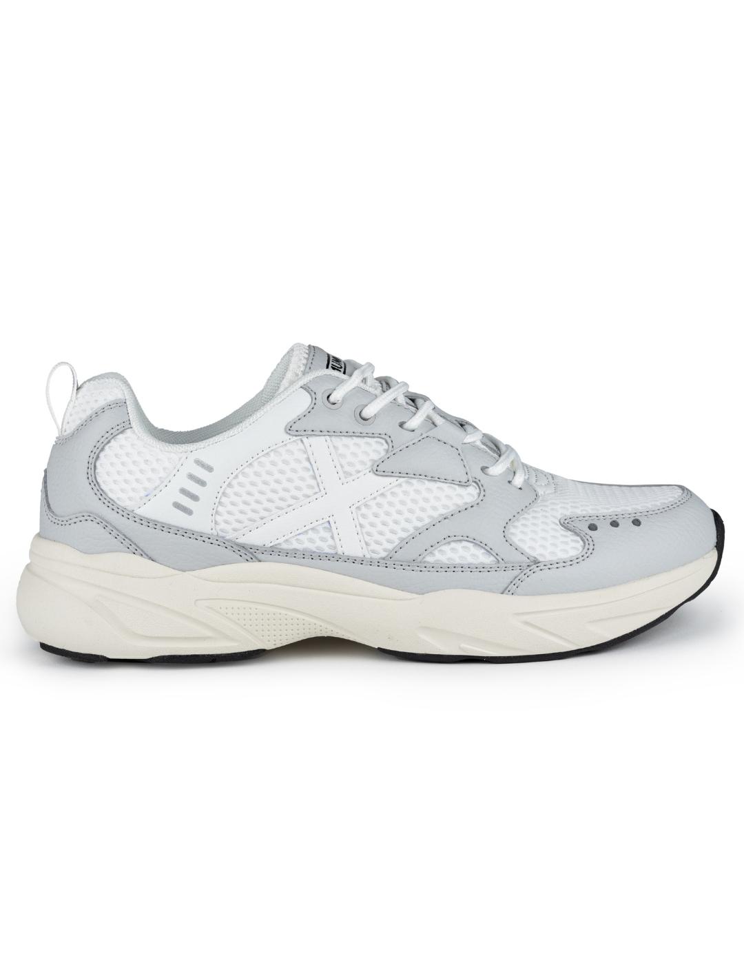 Zapatillas munich runar 07 blanco gris unisex.