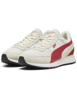 Zapatillas puma road rider sd beige rojo de hombre.