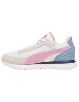 Zapatillas puma road rider sd thunder beige rosa de mujer.