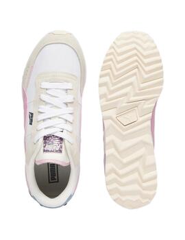 Zapatillas puma road rider sd thunder beige rosa de mujer.