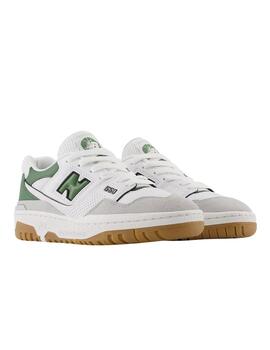 Zapatillas new balance gsb550sd blanco verde de niño.