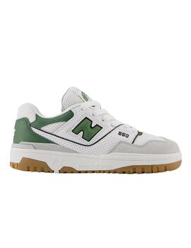 Zapatillas new balance psb550sd blanco verde de niño.