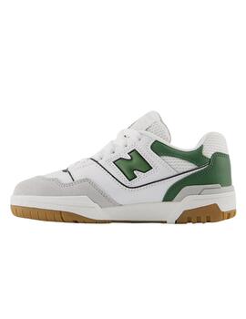 Zapatillas new balance psb550sd blanco verde de niño.