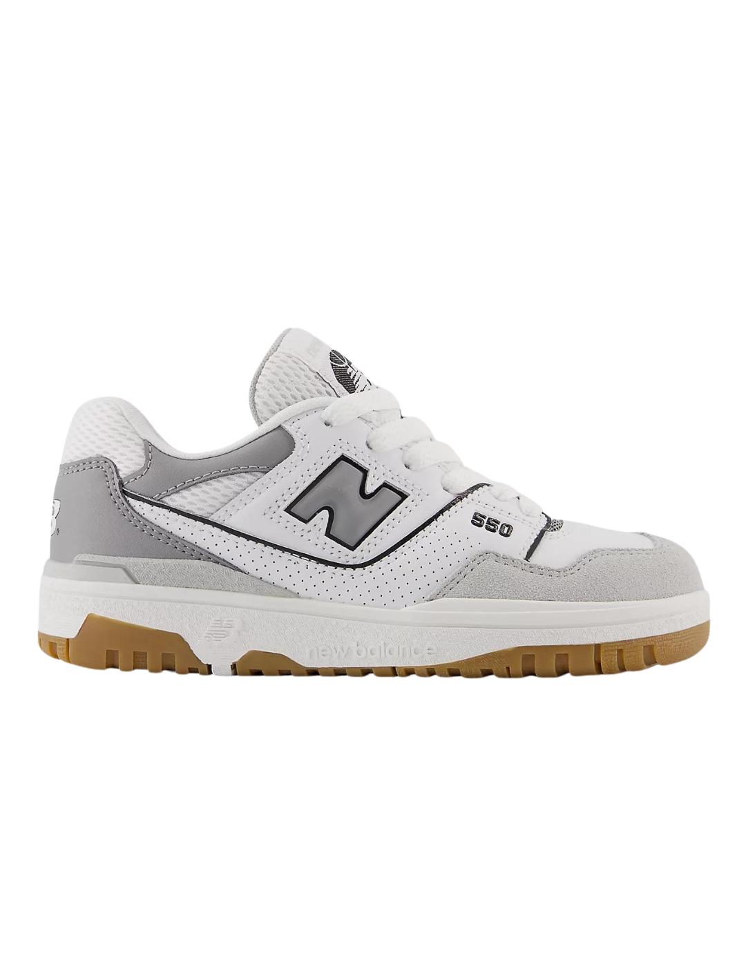 Zapatillas new balance psb550sf blanco gris de niño.