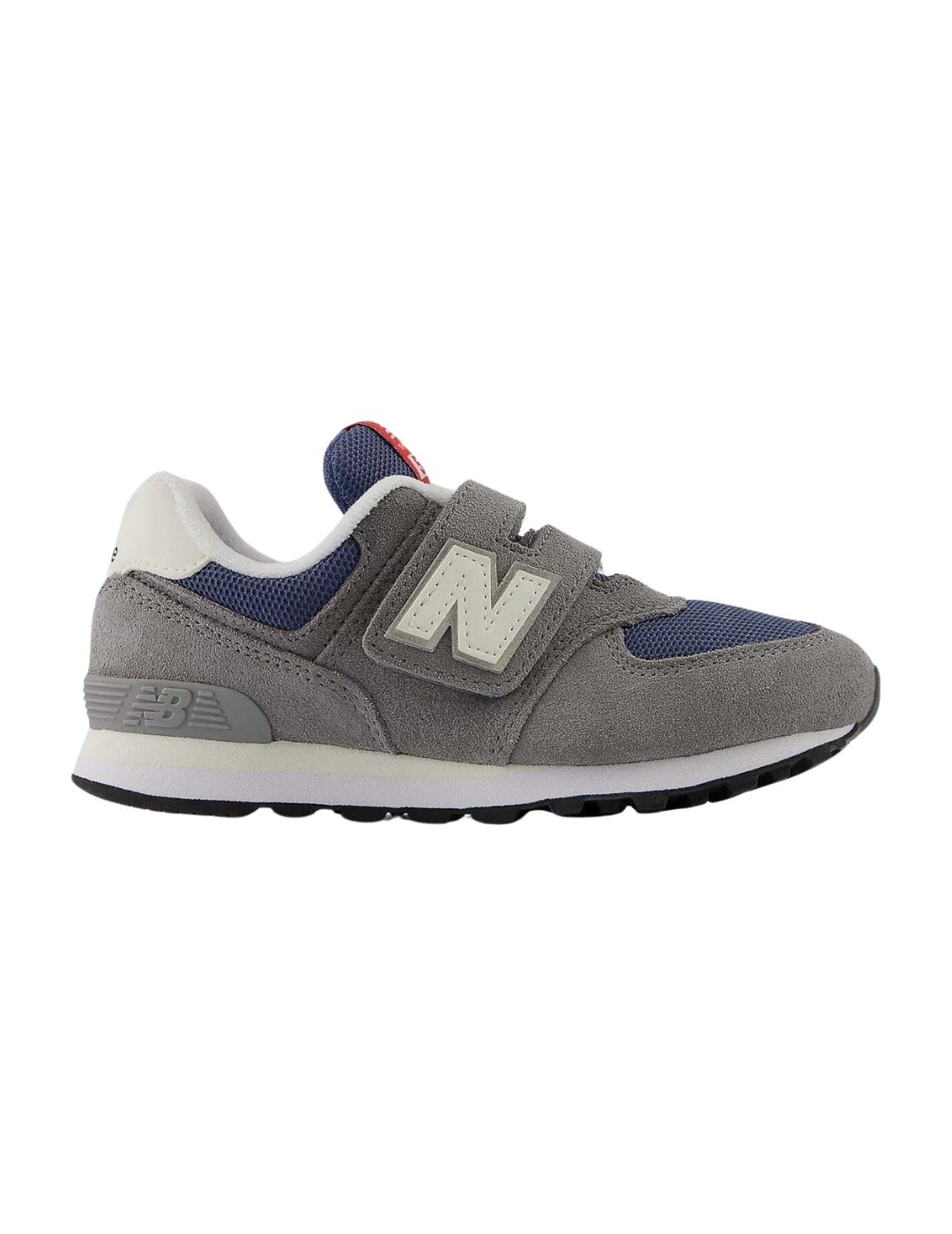 Zapatillas new balance pv574gwh gris azul de niño.