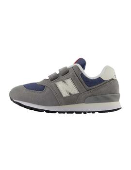 Zapatillas new balance pv574gwh gris azul de niño.