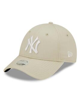 gorra new era 9forty newyork yankees ess gris crema de mujer