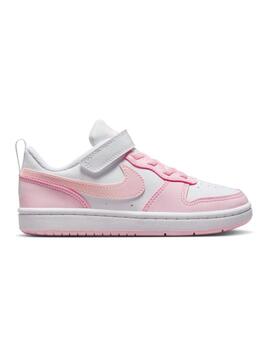 Zapatillas nike court boroug low recraft blanco rosa de niña