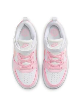 Zapatillas nike court boroug low recraft blanco rosa de niña