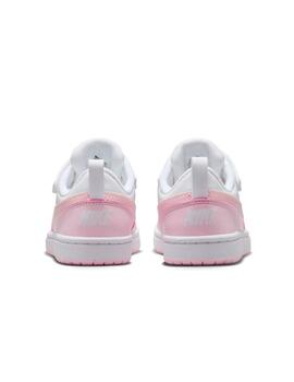 Zapatillas nike court boroug low recraft blanco rosa de niña