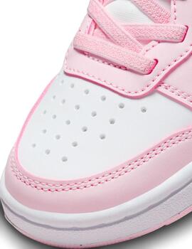 Zapatillas nike court boroug low recraft blanco rosa de niña