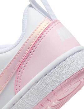 Zapatillas nike court boroug low recraft blanco rosa de niña