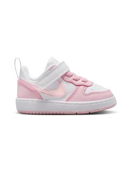 Zapatillas nike court borough recraft td blanco rosa de bebé