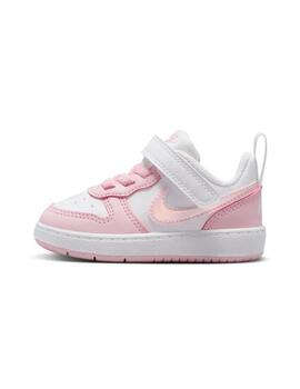 Zapatillas nike court borough recraft td blanco rosa de bebé