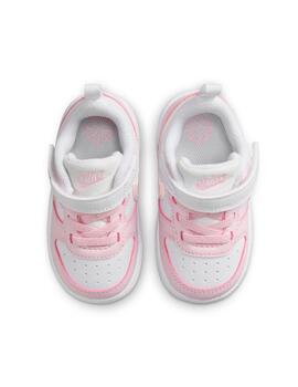 Zapatillas nike court borough recraft td blanco rosa de bebé