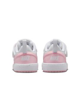 Zapatillas nike court borough recraft td blanco rosa de bebé