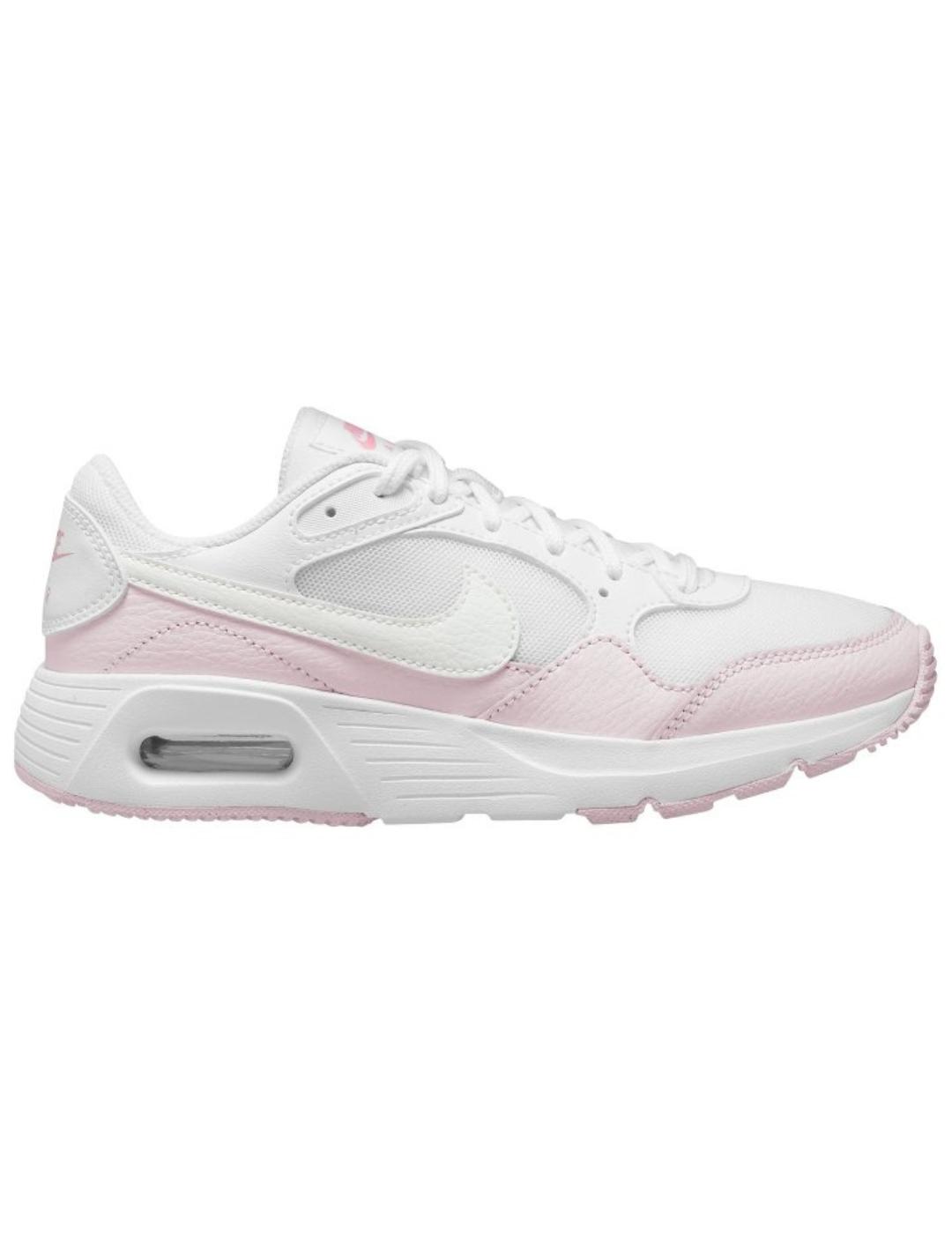 Zapatillas nike air max sc gs blanco rosa de niña.