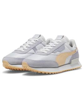 Zapatillas puma future rider soft gris de mujer.