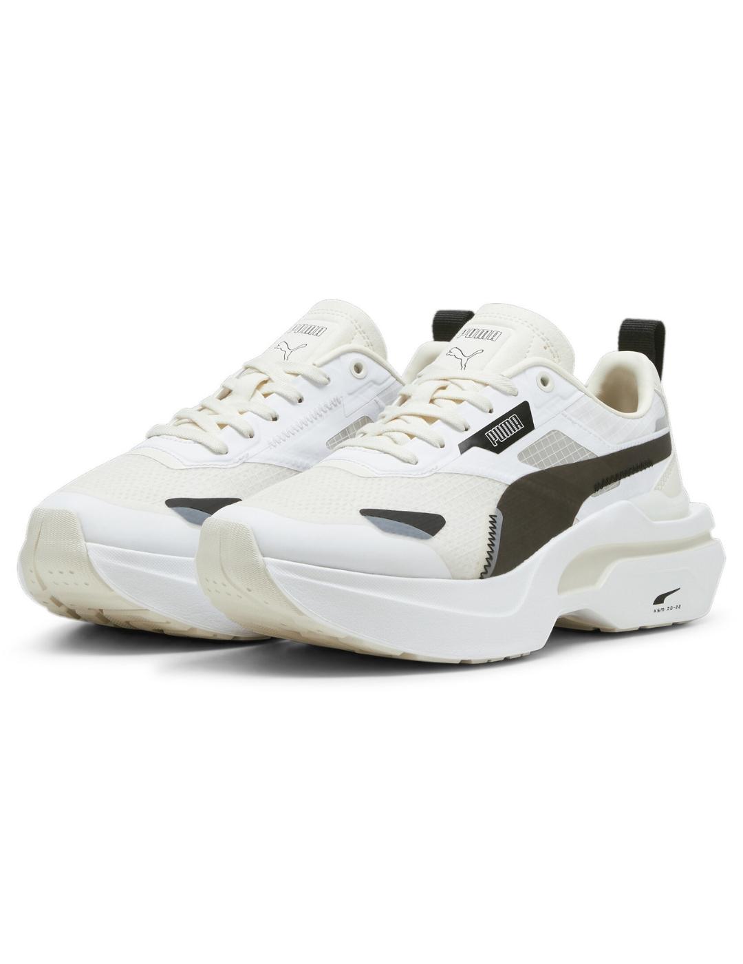 Zapatillas puma kosmo rider blanco beige de mujer.