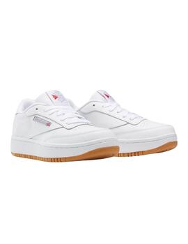 Zapatillas reebok club c double blanco de niño.