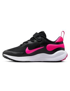 Zapatillas nike revolution 7 psv negro rosa de niña.