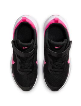 Zapatillas nike revolution 7 psv negro rosa de niña.