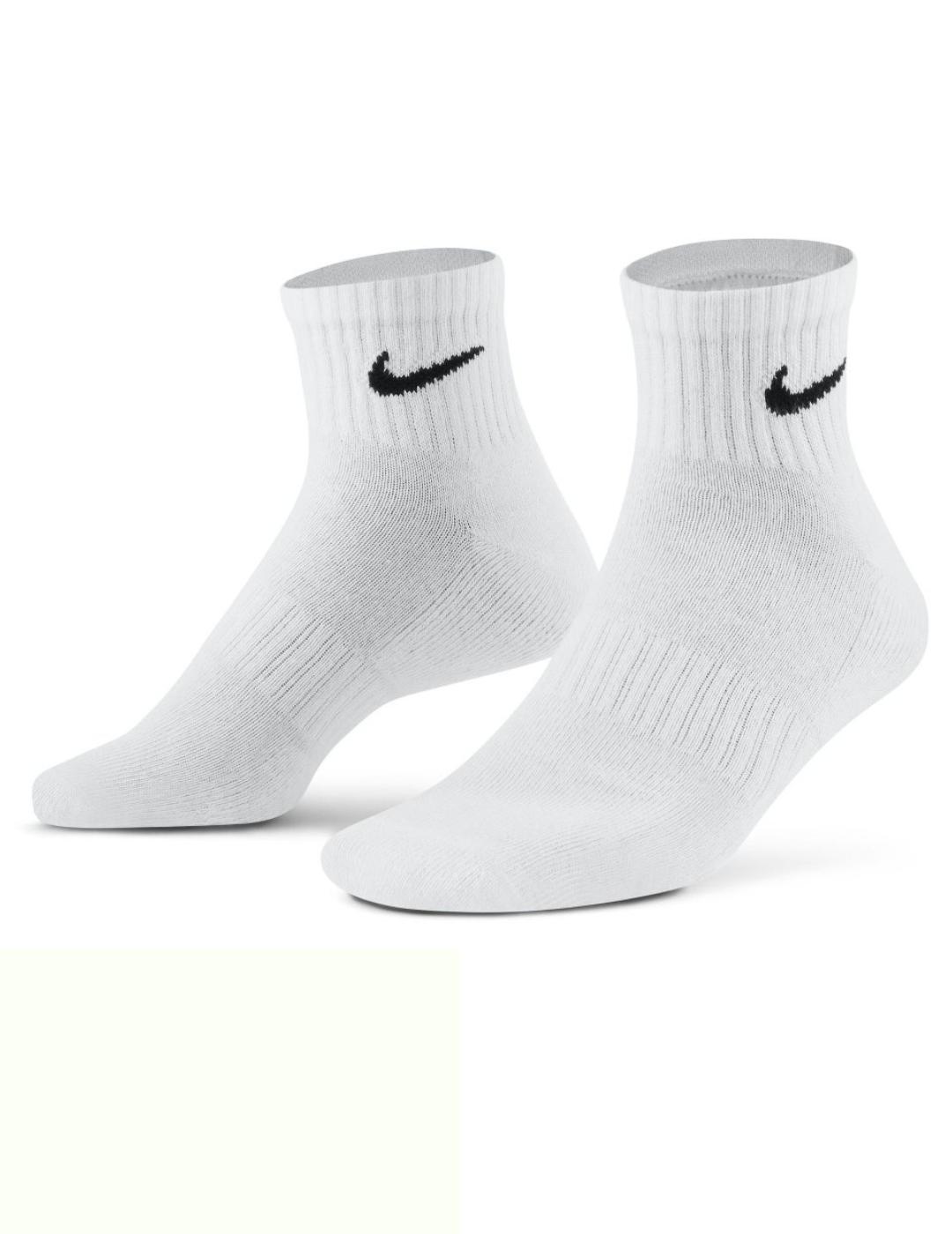 calcetines nike everyday cushioned media caña blanco unisex.