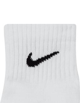 calcetines nike everyday cushioned media caña blanco unisex.