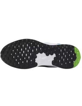 Zapatillas nike revolution 7 gs gris verde de niño.