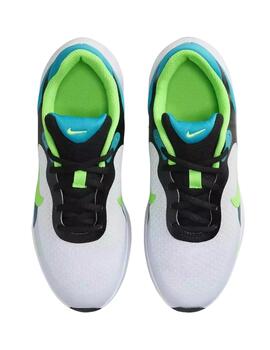 Zapatillas nike revolution 7 gs gris verde de niño.