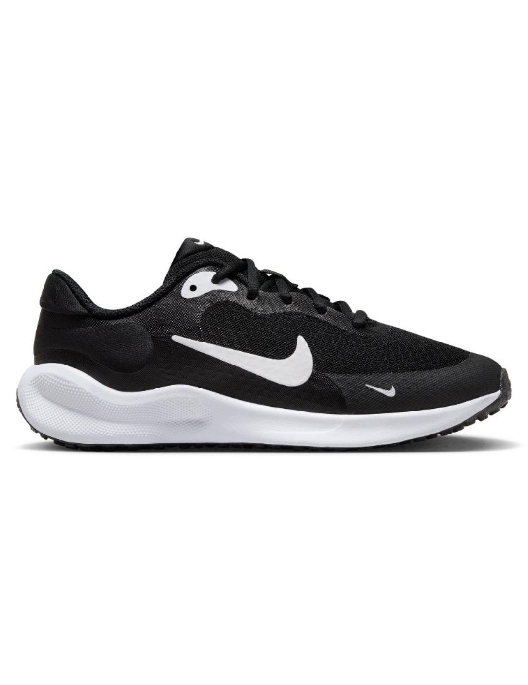 Zapatillas nike revolution 7 gs negro de niño.