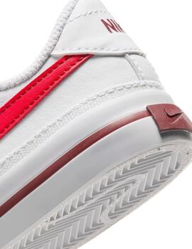 Zapatillas nike court legacy psv blanco rojo de niño.