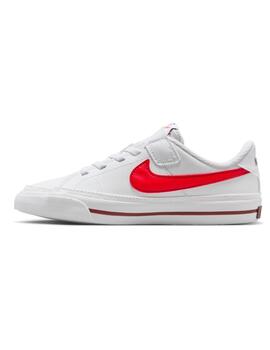 Zapatillas nike court legacy psv blanco rojo de niño.