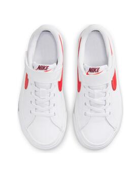 Zapatillas nike court legacy psv blanco rojo de niño.