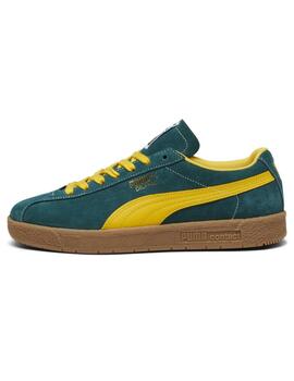 Zapatillas puma delphin verde amarillo de hombre.