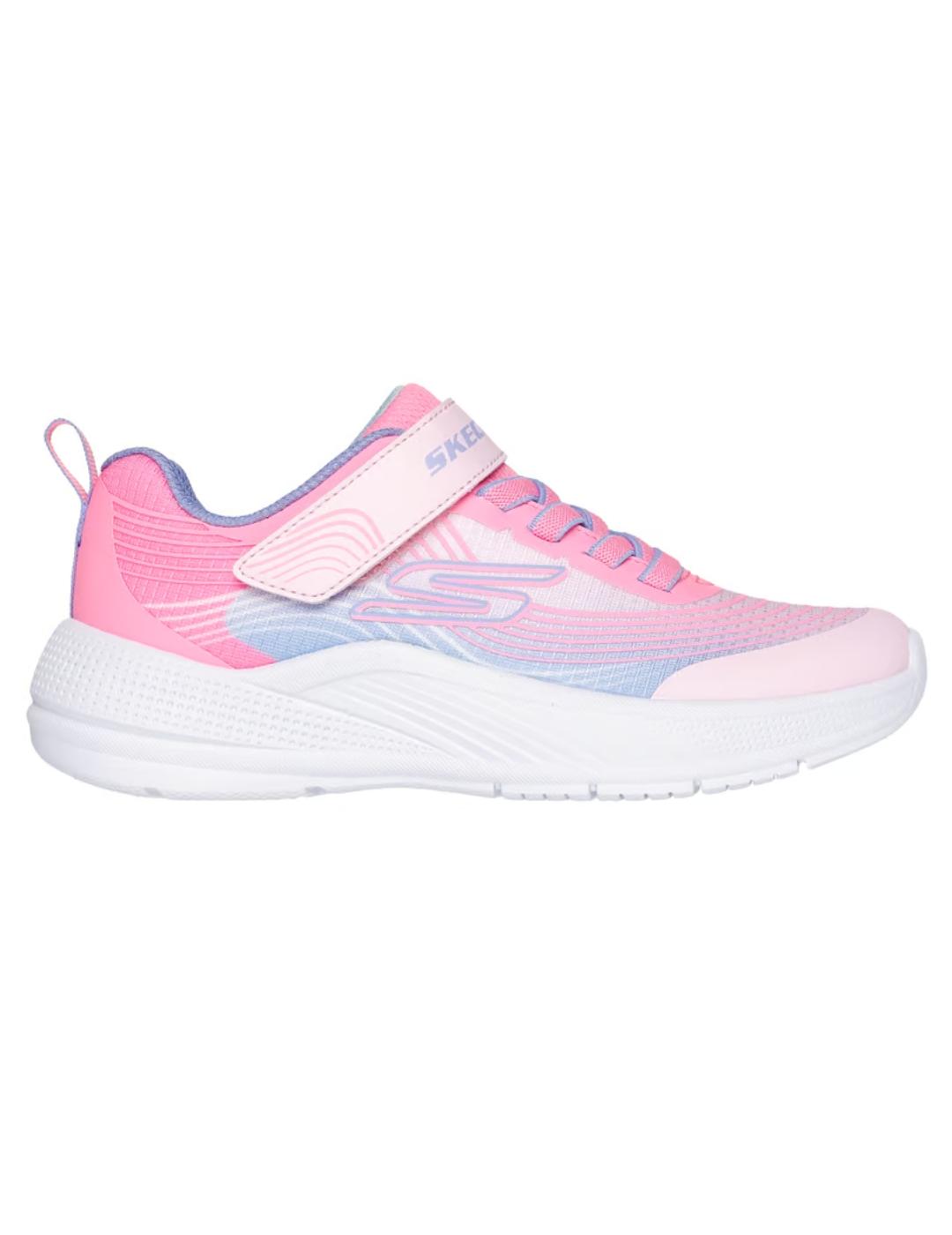 Zapatillas skechers microspec advance rosa de niña.