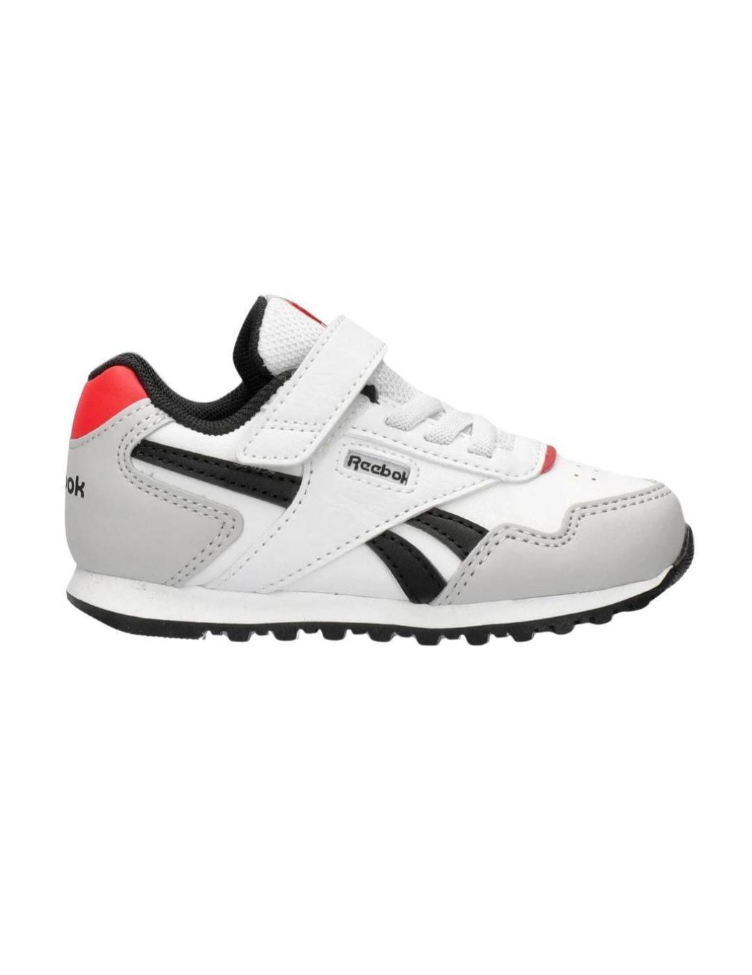 Zapatillas reebok glide elastic blanco negro de bebé.