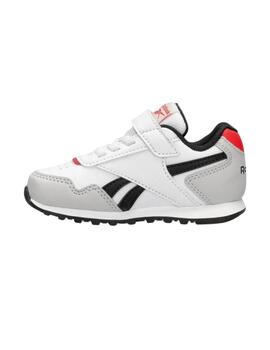 Zapatillas reebok glide elastic blanco negro de bebé.