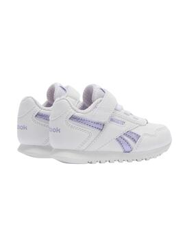 Zapatillas reebok glide elastic blanco violeta de bebé.