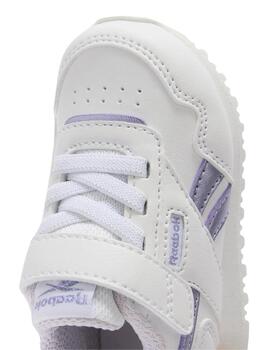 Zapatillas reebok glide elastic blanco violeta de bebé.