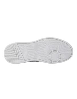 Zapatillas reebok court advance elastic  blanco azul de niño