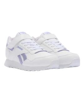 Zapatillas reebok glide elastic blanco violeta de niña.